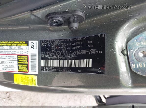 5TDDZ3DC2LS237300 2020 TOYOTA LIMITED Green Вид підкапотного простору