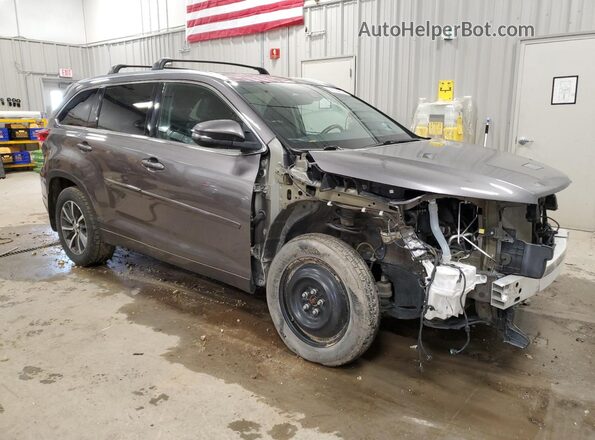 5TDJZRFH7JS817346 2018 TOYOTA HIGHLANDER Gray Delantero derecho