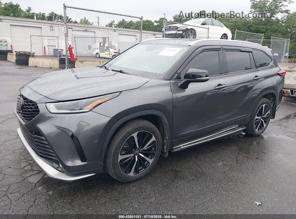 5TDLZRBH0MS080638 2021 TOYOTA HIGHLANDER Gray Առջևի ձախ երեք քառորդ տեսարան
