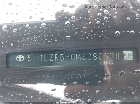 5TDLZRBH0MS080638 2021 TOYOTA HIGHLANDER Gray Շարժիչի բաժամունքի տեսք