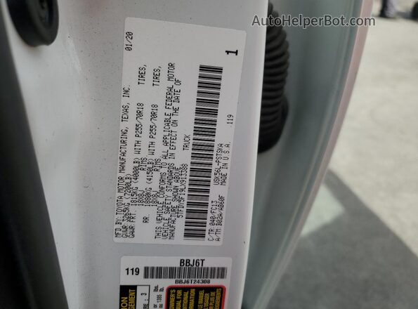 5TFDY5F19LX913388 2020 TOYOTA TUNDRA White ძრავის განყოფილების ხედი