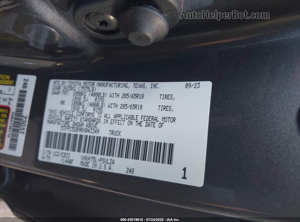 5TFPC5DB9RX043349 2024 TOYOTA TUNDRA HYBRID Gray Engine compartment view