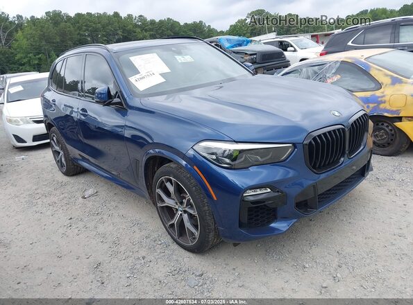 5UXCR4C01L9D01593 2020 BMW X5 Blue Delantero derecho