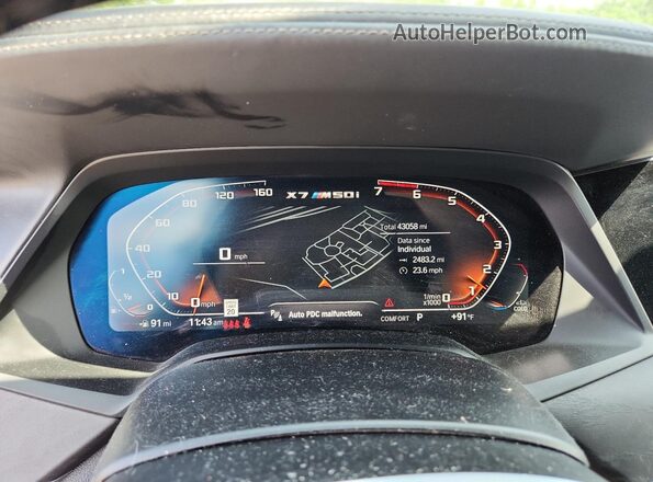 5UXCX6C0XL9C89042 2020 BMW X7 Gray Widok zestawu wskaźników