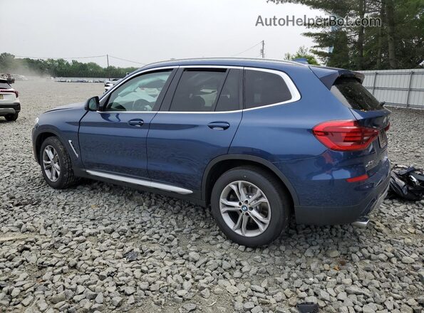 5UXTY5C03M9E16660 2021 BMW X3 Синий Задняя левая четверть