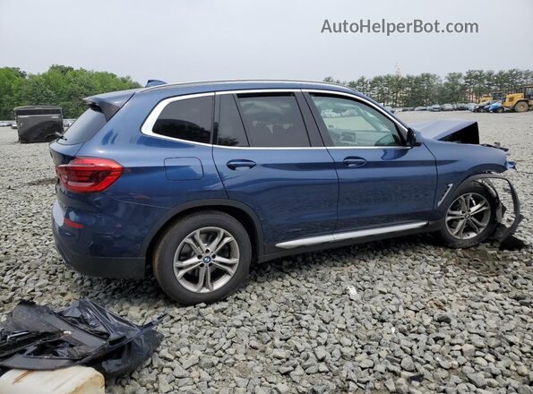 5UXTY5C03M9E16660 2021 BMW X3 Синий Задняя правая четверть