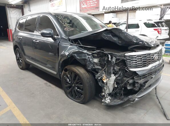 5XYP54HC3MG129095 2021 KIA TELLURIDE Gray წინა მარჯვენა