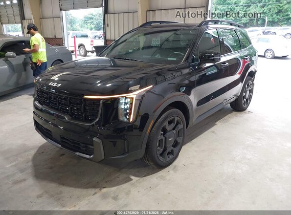 5XYRKDJF1RG270079 2024 KIA SORENTO Black Առջևի ձախ երեք քառորդ տեսարան