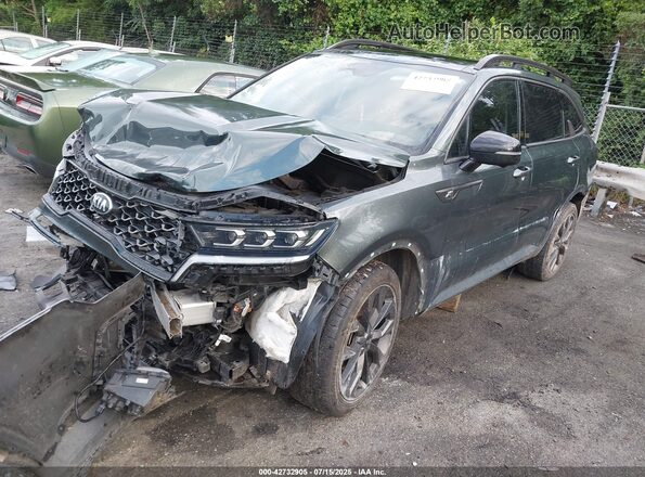 5XYRKDLF9MG010518 2021 KIA SORENTO Green წინა მარცხენა ხედი სამი მეოთხედიდან