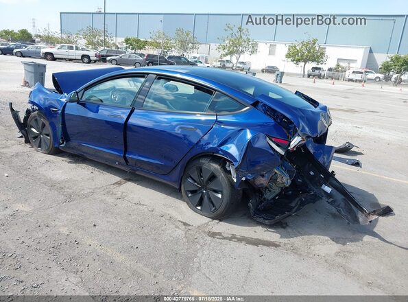 5YJ3E1EB9SF932149 2025 TESLA MODEL 3 Blue უკანა მარცხენა
