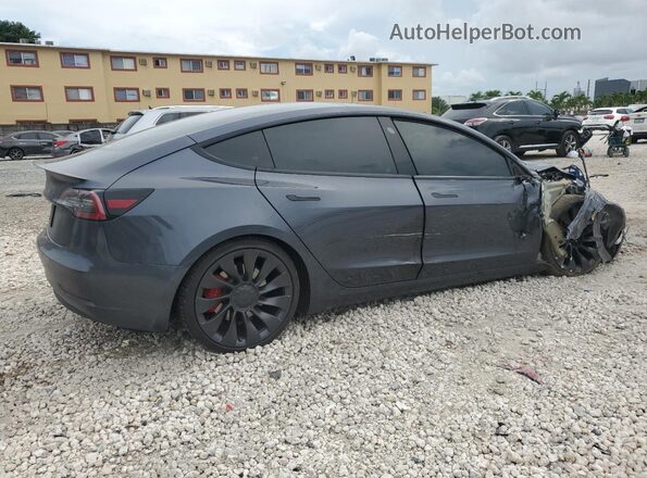 5YJ3E1EC0MF045177 2021 TESLA MODEL Серый Задняя правая четверть