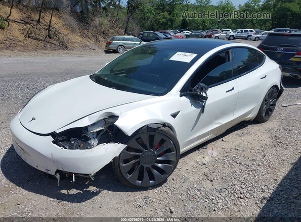 5YJ3E1EC7MF020468 2021 TESLA MODEL 3 Белый Передняя левая четверть