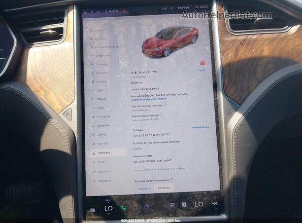 5YJSA1E28LF411156 2020 TESLA MODEL S Красный 