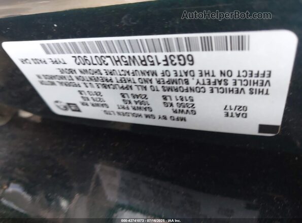 6G3F15RW5HL307902 2017 CHEVROLET SS Green Widok komory silnika