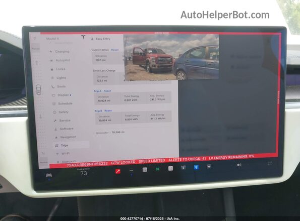 7SAXCBE69NF356232 2022 TESLA MODEL X Белый 