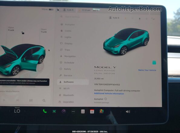 7SAYGAEE6PF904152 2023 TESLA MODEL Y Black Vista de los asientos traseros