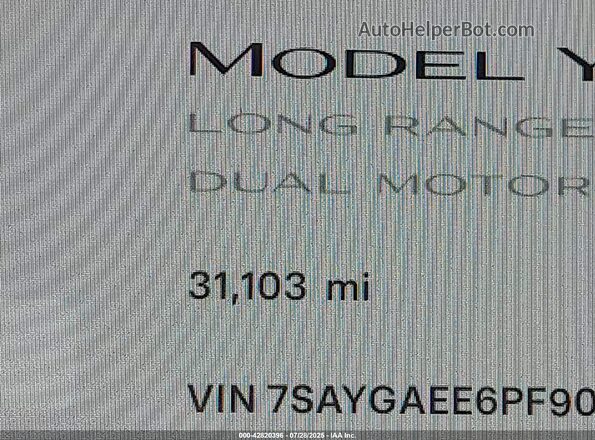 7SAYGAEE6PF904152 2023 TESLA MODEL Y Black 
