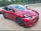 2025 Tesla Model Y Long Range Dual Motor All-wheel Drive Red vin: 7SAYGDEE2SF295099