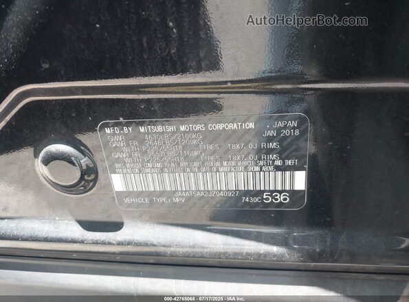 JA4AT5AA2JZ040927 2018 MITSUBISHI ECLIPSE CROSS Black Widok komory silnika