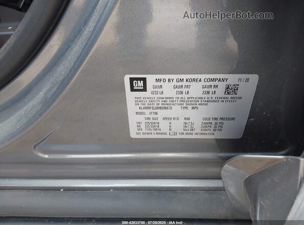 KL4MMFSL0MB096670 2021 BUICK ENCORE Gray Շարժիչի բաժամունքի տեսք