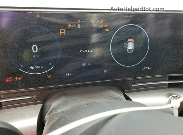 KM8HCCAB6RU064718 2024 HYUNDAI KONA Пожар Вид щитка приборов