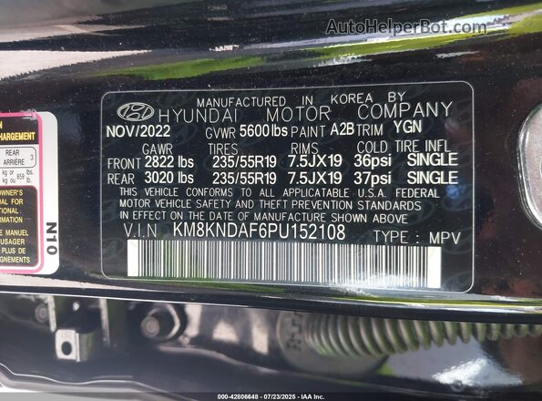KM8KNDAF6PU152108 2023 HYUNDAI IONIQ 5 Черный Вид подкапотного пространства