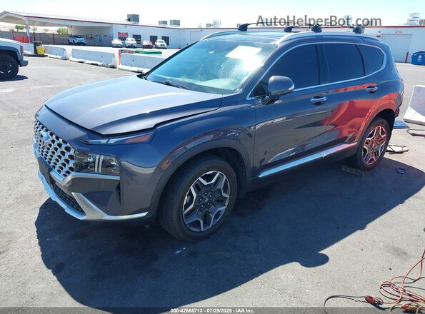 KM8S5DA14NU026119 2022 HYUNDAI SANTA FE HYBRID Gray წინა მარცხენა ხედი სამი მეოთხედიდან