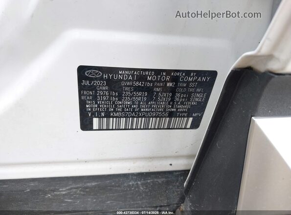 KM8S7DA2XPU097556 2023 HYUNDAI SANTA FE PLUG-IN HYBRID White ძრავის განყოფილების ხედი
