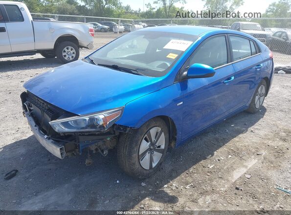 KMHC65LCXJU072814 2018 HYUNDAI IONIQ HYBRID Blue Front left