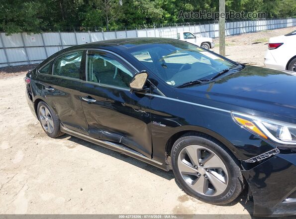 KMHE34L16GA008452 2016 HYUNDAI SONATA HYBRID Black Front view