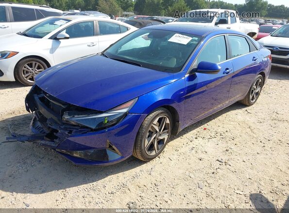 KMHLN4AJ5PU040957 2023 HYUNDAI ELANTRA HYBRID Синий Передняя левая четверть