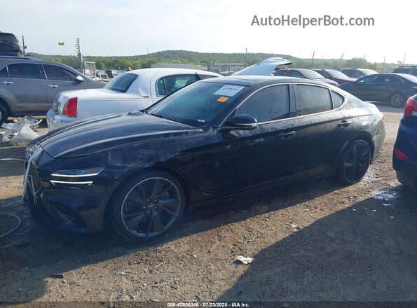 KMTG54TEXNU081959 2022 GENESIS G70 Black წინა მარცხენა ხედი სამი მეოთხედიდან