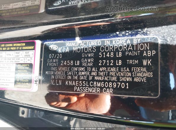KNAE55LC8M6089701 2021 KIA STINGER Черный Вид подкапотного пространства