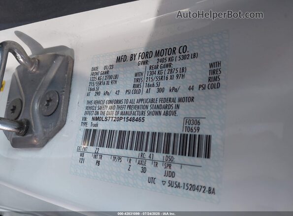 NM0LS7T20P1548465 2023 FORD TRANSIT CONNECT Белый Вид подкапотного пространства