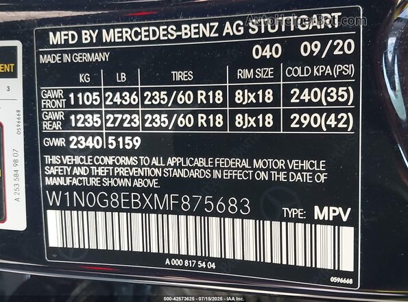 W1N0G8EBXMF875683 2021 MERCEDES-BENZ GLC 300 Черный Вид подкапотного пространства