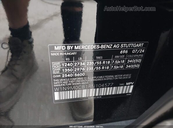 W1N9M0CB1RN104577 2024 MERCEDES-BENZ EQB 250 SUV Black ძრავის განყოფილების ხედი