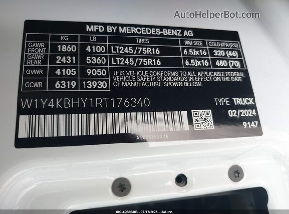 W1Y4KBHY1RT176340 2024 MERCEDES-BENZ SPRINTER Белый Вид подкапотного пространства