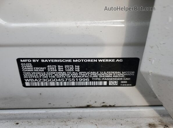 WBA23GG04S7S51996 2025 BMW OTHER Белый Вид подкапотного пространства