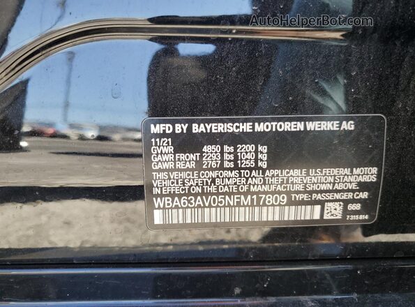WBA63AV05NFM17809 2022 BMW OTHER Black Вид підкапотного простору