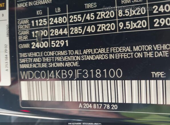 WDC0J4KB9JF318100 2018 MERCEDES-BENZ GLC 300 COUPE Black Engine compartment view