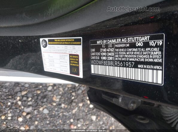 WDDWF8EB8LR561957 2020 MERCEDES-BENZ C-CLASS Black Вид підкапотного простору