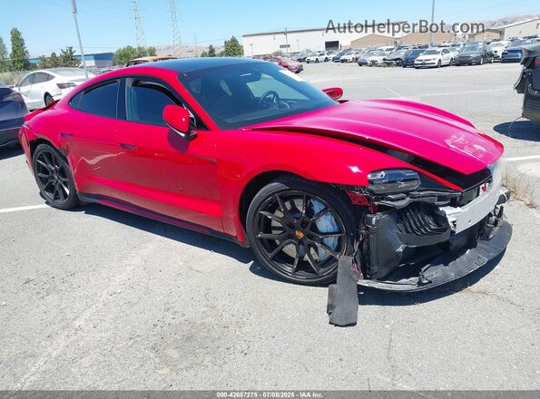 WP0AC2Y16LSA72207 2020 PORSCHE TAYCAN Красный Передняя правая четверть