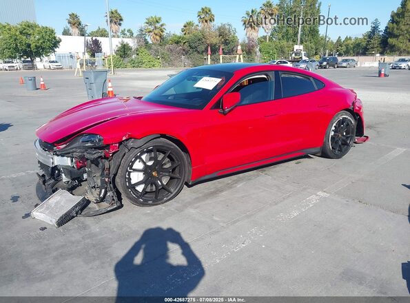 WP0AC2Y16LSA72207 2020 PORSCHE TAYCAN Красный Передняя левая четверть