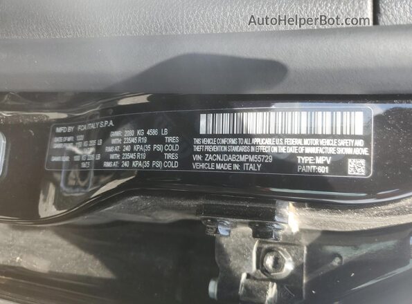 ZACNJDAB2MPM55729 2021 JEEP RENEGADE Black Vista del compartimento del motor