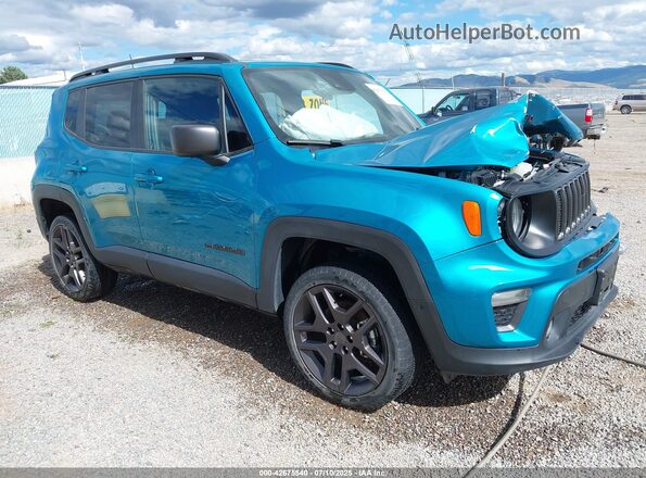 ZACNJDB11MPN35156 2021 JEEP RENEGADE Blue Delantero derecho