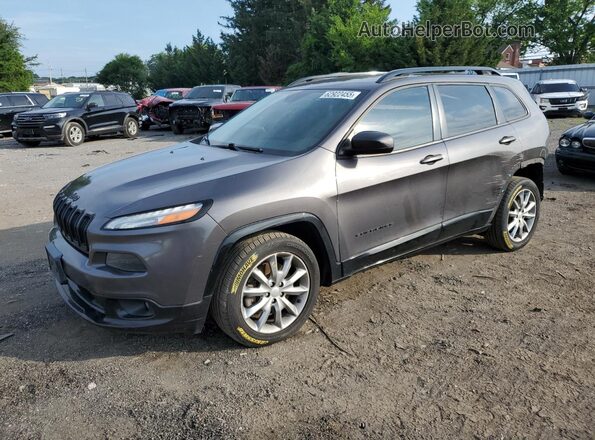 1C4PJLCX3JD588931 2018 JEEP CHEROKEE Charcoal წინა მარცხენა ხედი სამი მეოთხედიდან