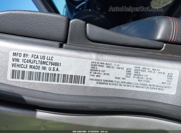 1C4RJFLT6MC794861 2021 JEEP GRAND CHEROKEE Silver Շարժիչի բաժամունքի տեսք