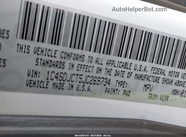 1C4SDJCT5JC269734 2018 DODGE DURANGO White Engine compartment view