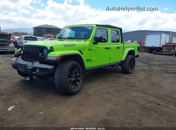 1C6HJTAG9ML619155 2021 JEEP GLADIATOR Зеленый Передняя левая четверть