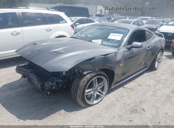 1FA6P8CF2M5118425 2021 FORD MUSTANG Gray Առջևի ձախ երեք քառորդ տեսարան